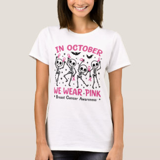 T-shirt Skeletons de danse en rose pour octobre Sensibilis
