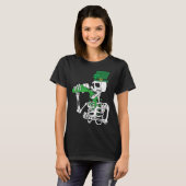 T-shirt Skeletons Leprechaun Drinking Beer St Patrick s Da (Devant entier)