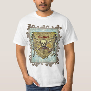 T-shirt Skeletons Skull Shield
