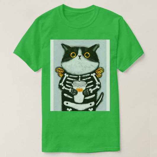 T-shirt Skellie Café Cat (Design devant)