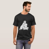 T-shirt Sketchy Doodle Person Hugging Dog (Devant entier)