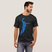T-shirt Sketll Player Slam Dunk Blue Flames Abstract Art S (Devant entier)