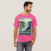T-shirt Skgafoss Cascade Islande Randonnée Camping Skgar E (Devant entier)