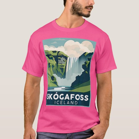 T-shirt Skgafoss Cascade Islande Randonnée Camping Skgar E (Devant)