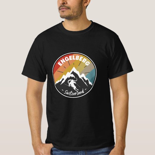 T-shirt Ski À Engelberg - Suisse (Devant)