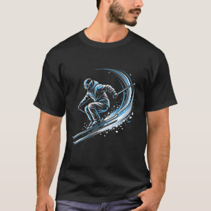 T-shirt Ski Acrobatique Skieur Action Sports d'Hiver Art
