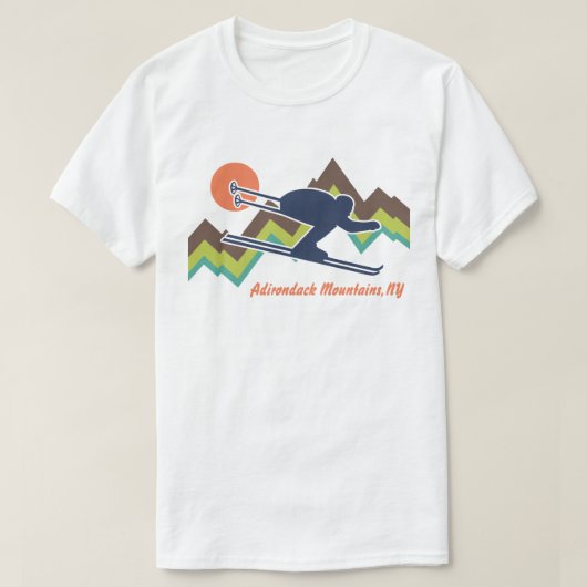 T-shirt Ski Adirondack Mountains NY (Design devant)