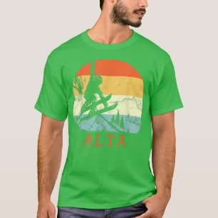T-shirt Ski Alta, Utah Vintage Retro Ski 