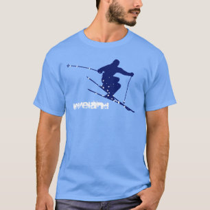 T-shirt Ski bleu de neige de Loveland