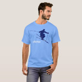 T-shirt Ski bleu de neige de tellurure (Devant entier)