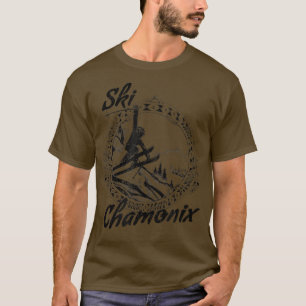 T-shirt Ski Chamonix, France Vacances de ski vintage en ne