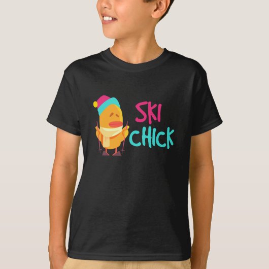 T-shirt Ski Chick Ski Sports d'hiver Chicks (Devant)