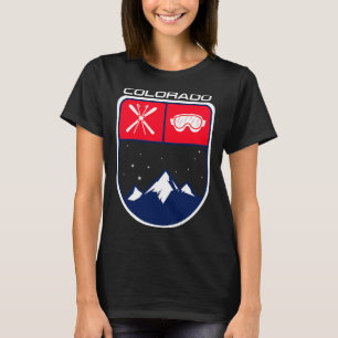 T-shirt Ski Colorado Mountain Ski Trail Skier Goggle Po