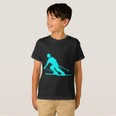 T-shirt Ski - Cyan (Devant entier)