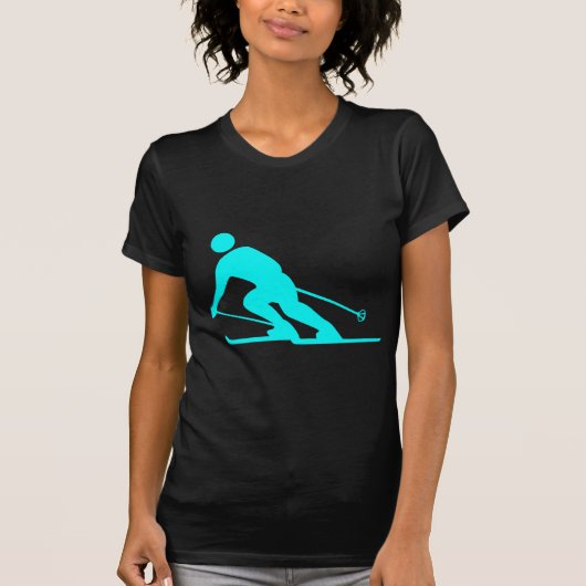T-shirt Ski - Cyan (Devant)