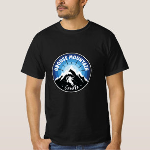 T-shirt Ski Dans Grouse Mountain Canada Bleu
