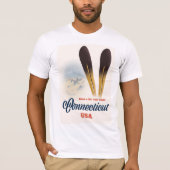 T-shirt ski dans le Connecticut (Devant)