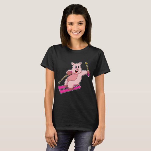 T-shirt Ski de cochon (Devant entier)