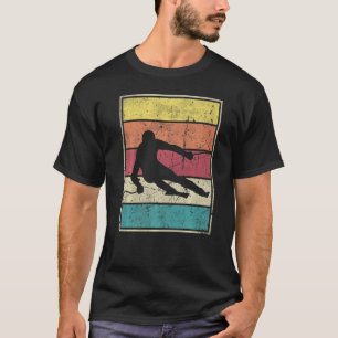 T-shirt Ski De Descente Vintage Rétro Avec Stripes Classiq