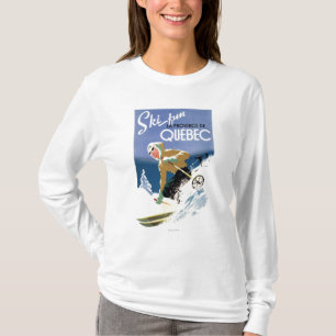 T-shirt Ski de femme - affiche anglaise et française