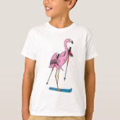 T-shirt Ski de Flamant rose (Devant)