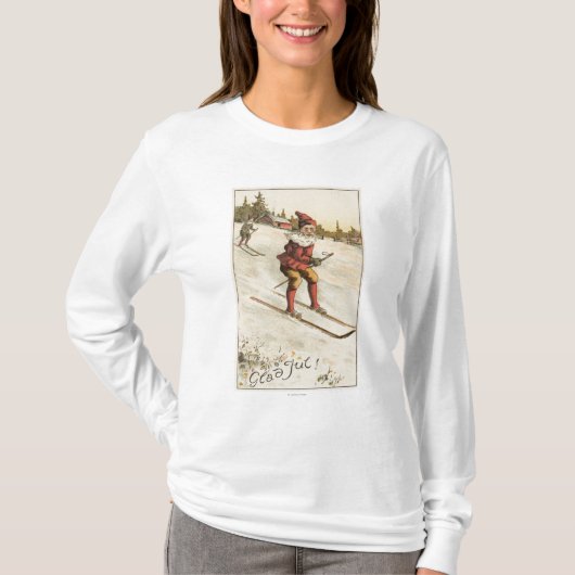 T-shirt Ski de GreetingSanta de Noël (Devant)