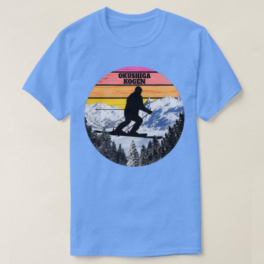 T-shirt Ski De Neige Okushiga Kogen Ski Fields Honshu Isla (Design devant)