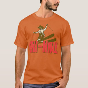 T-shirt Ski De Neige Ski Haw Sports D'Hiver Cowboy
