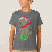 T-shirt Ski de Noël de l'ours (Devant)