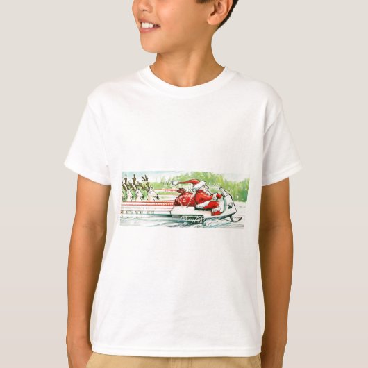 T-shirt Ski de ski de Snowmobile de Père Noël de Noël (Devant)