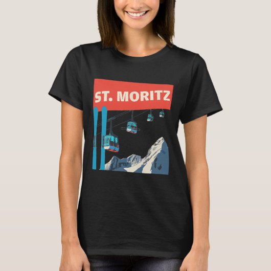 T-shirt Ski de St. Moritz - Retro St. Moritz Ski (Devant)