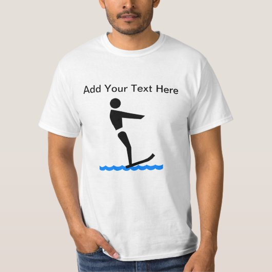 T-shirt Ski d'eau fait sur commande (Devant)