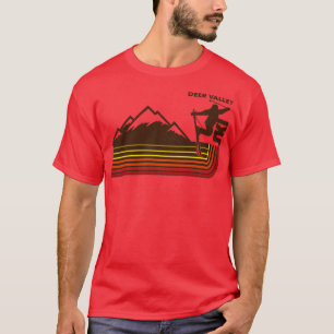T-shirt Ski Deer Valley Les années 70 Retro Stripe