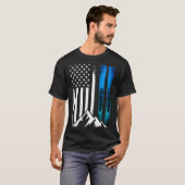 T-shirt Ski drapeau usa sport d'hiver skieur drapeau améri (Devant entier)