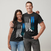 T-shirt Ski drapeau usa sport d'hiver skieur drapeau améri (Unisexe)