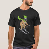T-shirt Ski Driver Sloth Lazy Skiing Sloth (Devant)