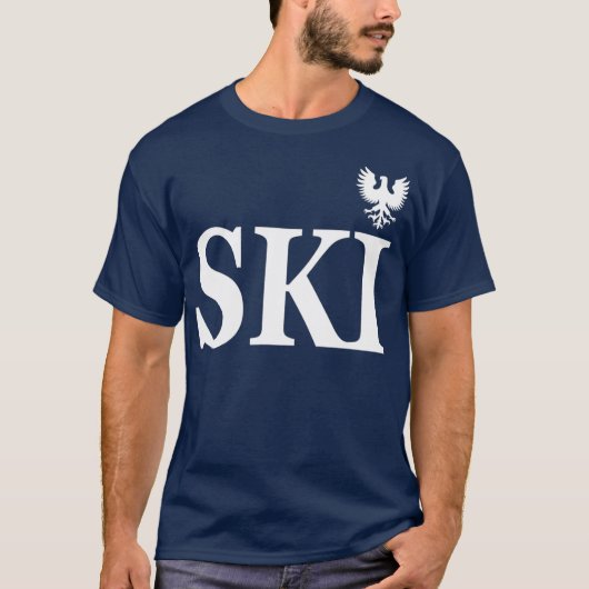 T-shirt Ski du patrimoine polonais Nom (Devant)