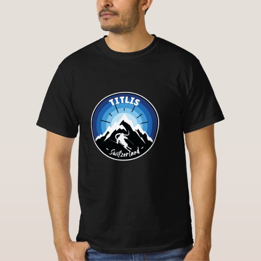 T-shirt Ski En Titlis Suisse Bleu (Devant)