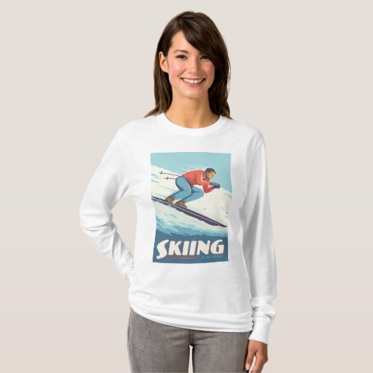T-shirt Ski est croire Retro Print (Devant entier)