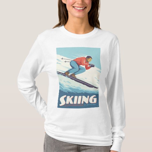 T-shirt Ski est croire Retro Print (Devant)
