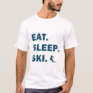 T-shirt Ski et snowboard - Mangez le ski de sommeil