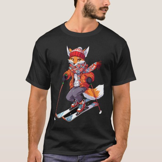 T-shirt Ski Fox Skier Ski Ski Hiver Neige 1 (Devant)