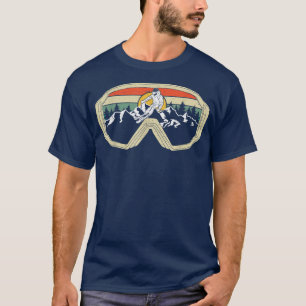 T-shirt Ski Goggles Mountain Snow Ski Rétro Hiver Vaca