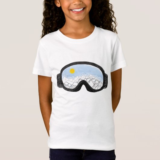 T-Shirt Ski Goggles Mountain View Illustration (Devant)