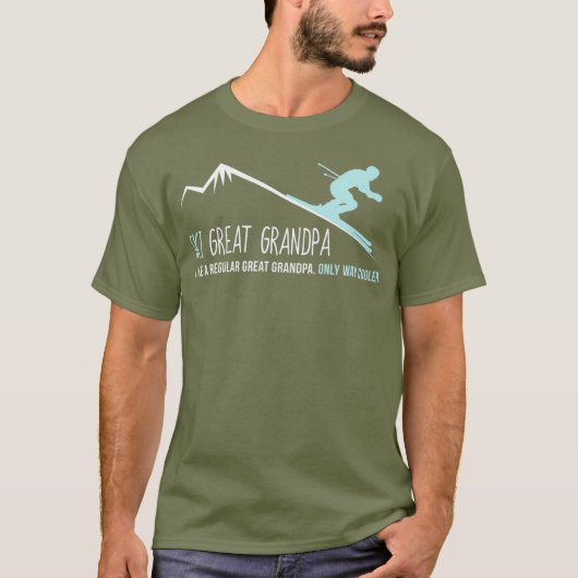 T-shirt Ski grand grand-père amusant mignon cadeau de ski (Devant)