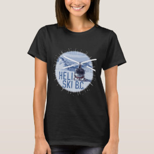 T-shirt Ski Héli B.c. Canada Hélicoptère Ski Extrême en Po