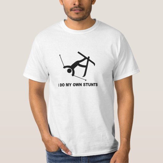 T-shirt ski inconditionnel "je cascadeur fais tout mes (Devant)