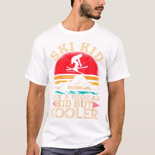 T-shirt Ski Kid Comme Un Enfant Régulier Mais Glacière Ski (Devant)