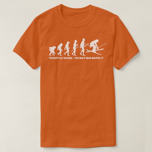 T-shirt Ski libre Évolution du ski libre (Design devant)