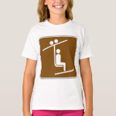 T-shirt Ski Lift Symbol Rustic Winter Sports Icon (Devant)